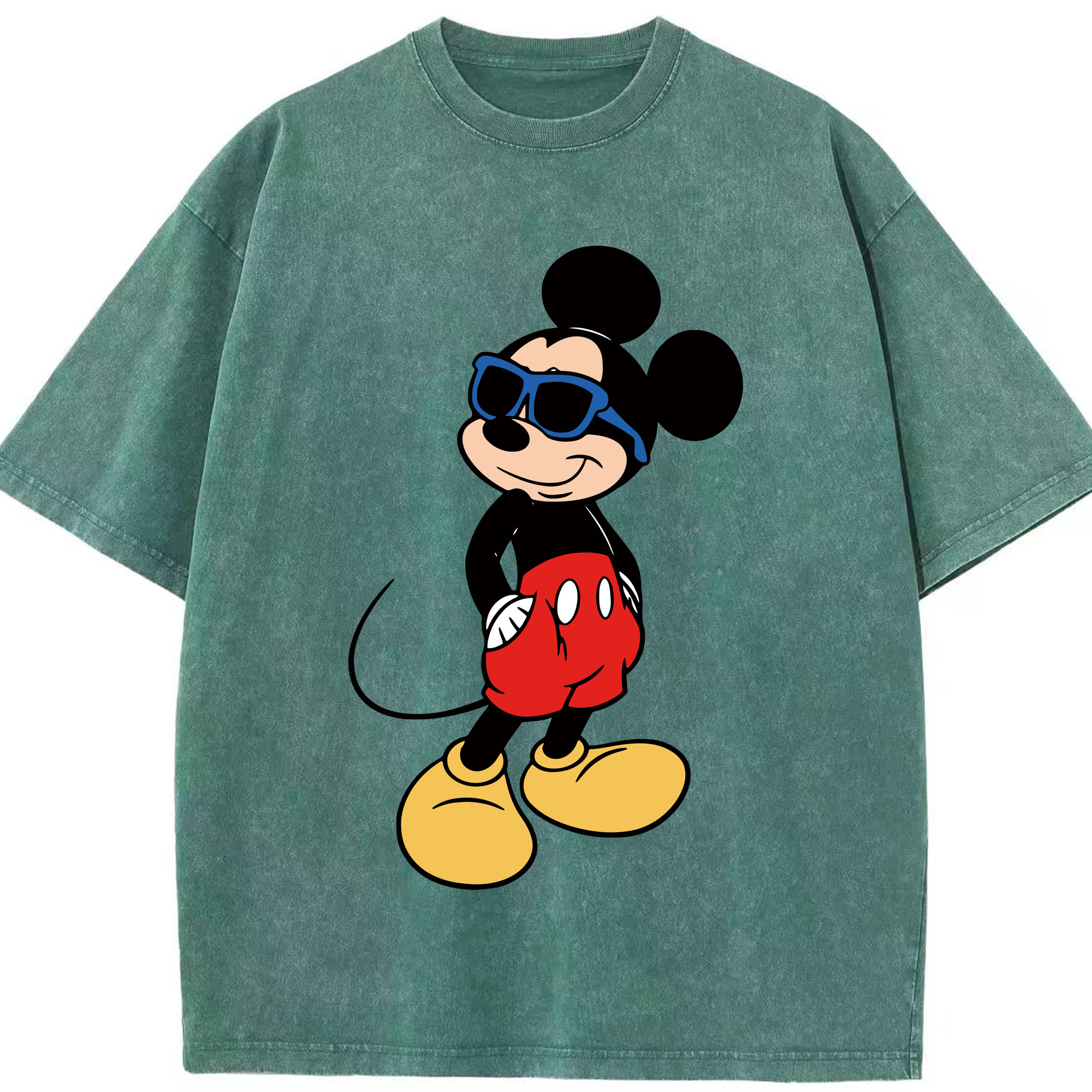 （画像用） ミッキーマウス Mickey Mouse 綿100% ヴィンテージ風 半袖Tシャツ（フロントプリント）